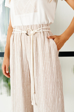 3895 Брюки женские (бежевый полоска)