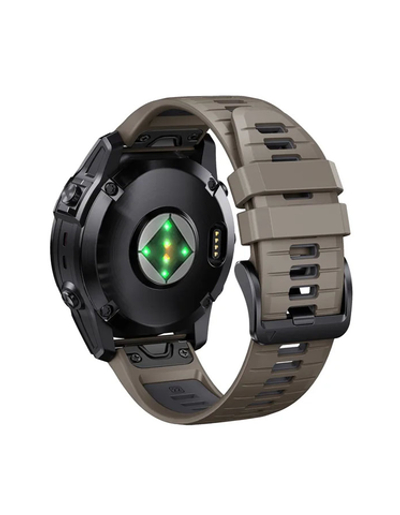 Ремешок силиконовый QuickFit 22 мм. для Garmin Fenix 7 PRO/7/6/5/5 plus, Quatix 5, MARQ, Forerunner 935 / 945, instinct, instinct 2 (Коричневый/Темно-серый)