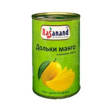 Дольки манго в сахарном сиропе Rasanand 450 г, 2 шт