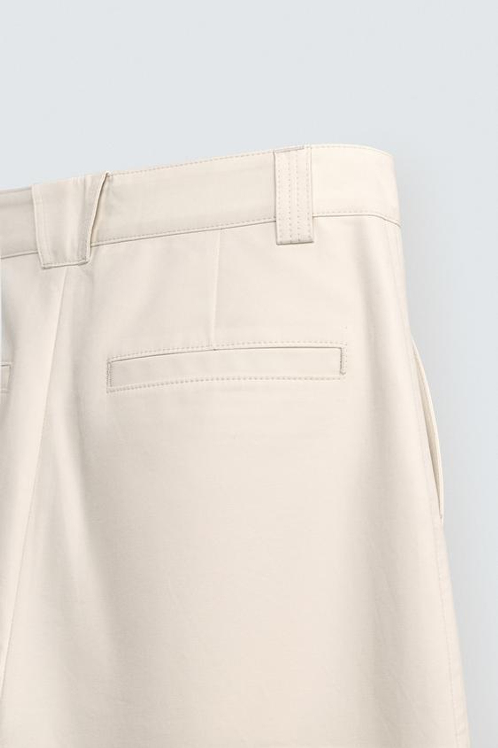 ZARA БРЮКИ REGULAR FIT С КАРМАНАМИ, ЖЕЛТОВАТО-БЕЛЫЙ