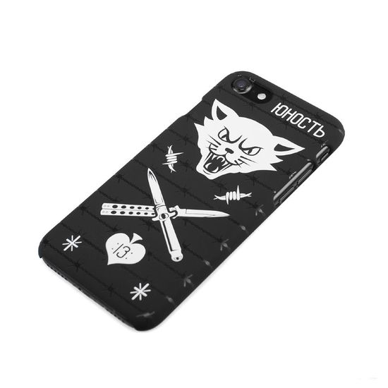 Чехол ЮНОСТЬ Кот Soft Touch Чёрный 7+