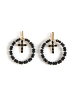 Серьги из черного агата