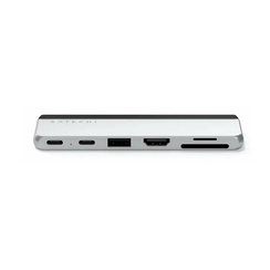 Хаб двойной Satechi Dual USB-C Hub For Surface Pro 9 серебристый (ST-HSP9P)