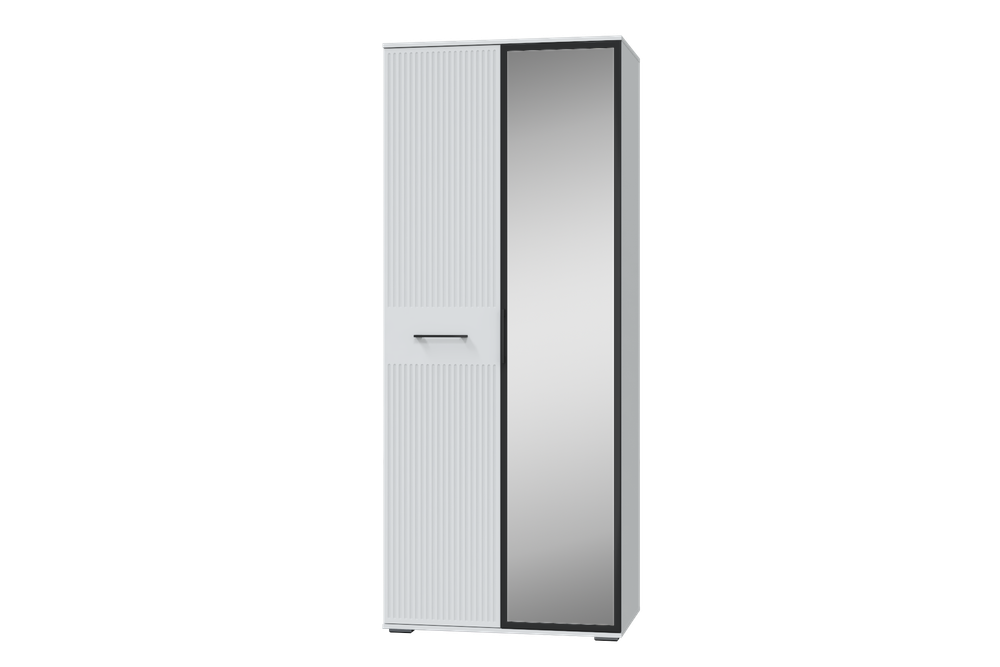 Шкаф 2-дверный для платья и белья "Шарлиз" с зеркалом