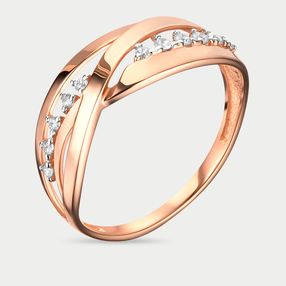Кольцо женское из розового золота 585 пробы с фианитами (арт. 70270700)