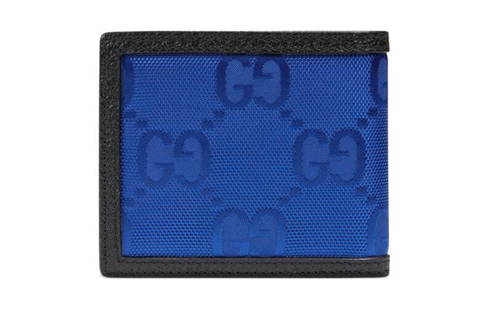 GUCCI Off The Grid Leather Wallet Men"s Blue/Black