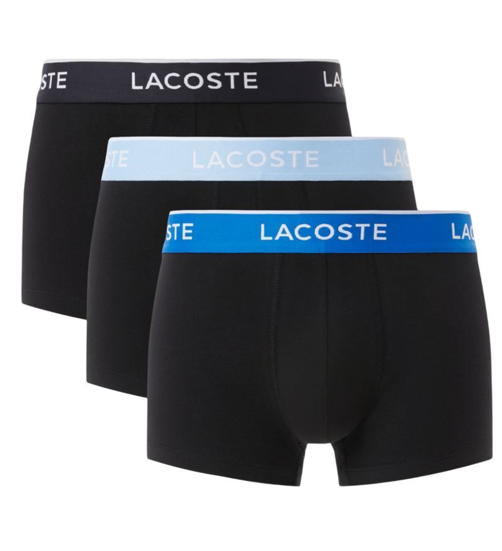 Мужские спортивные боксеры Lacoste Stretch Cotton Trunks 3P - black