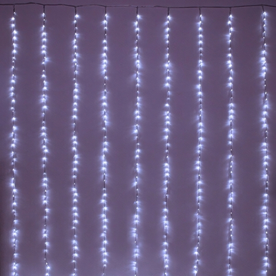 Гирлянда для дома ЗАНАВЕС «Водопад Созвездие» ш2м* в3м 624 лампы LED, прозрачн. пров, IP-40. Белый