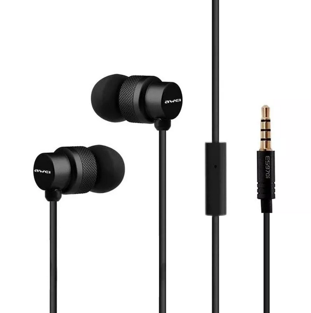 Наушники проводные с микрофоном + пульт Awei ES-970i