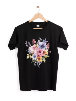 Футболка тренд 2024 с цветочным принтом