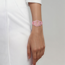 PUMA Ultrafresh Series Wrist Watch Quartz Movement Silicone Strap 34mm Pink Watch Dial Women"s Watch