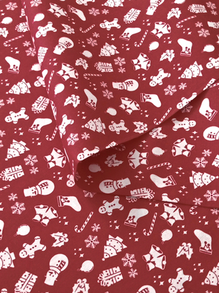 Ткань бязь плательная, рис. "Новогодний рисунок", ширина 150 см, арт. 582