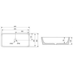 Раковина-чаша Abber Rechteck 60 AC2204MG Серая матовая