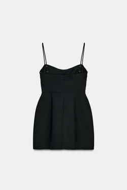 ZARA КОРОТКОЕ ПЛАТЬЕ НА БРЕТЕЛЯХ, ЧЕРНЫЙ