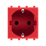 Розетка модульная, 2P+E, с з/ш, "Avanti", "Красный квадрат", 2 модуля