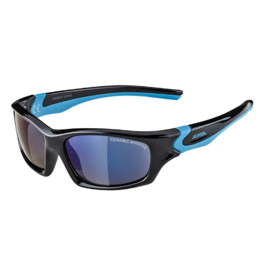 Очки ALPINA Flexxy Teen Kids Black-Cyan Gloss/Blue Mirror кат. 3