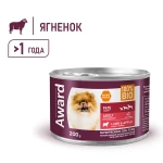 AWARD Консервы для взрослых собак, паштет из ягненка с яблоком, 200 г