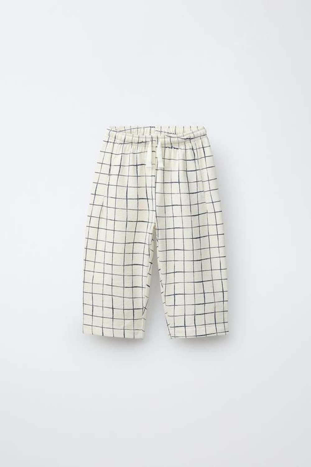 ZARA БРЮКИ В КЛЕТКУ, ЭКРЮ