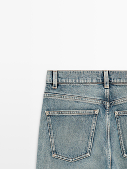 Massimo Dutti Джинсы прямого кроя со средней посадкой, светло-голубой