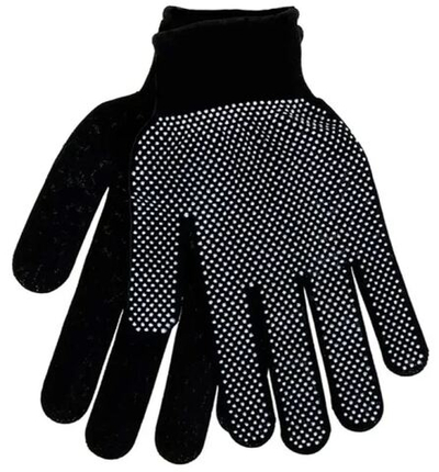 Перчатки нейлоновые Микроточка ПВХ ЧЕРНЫЕ Корея 12