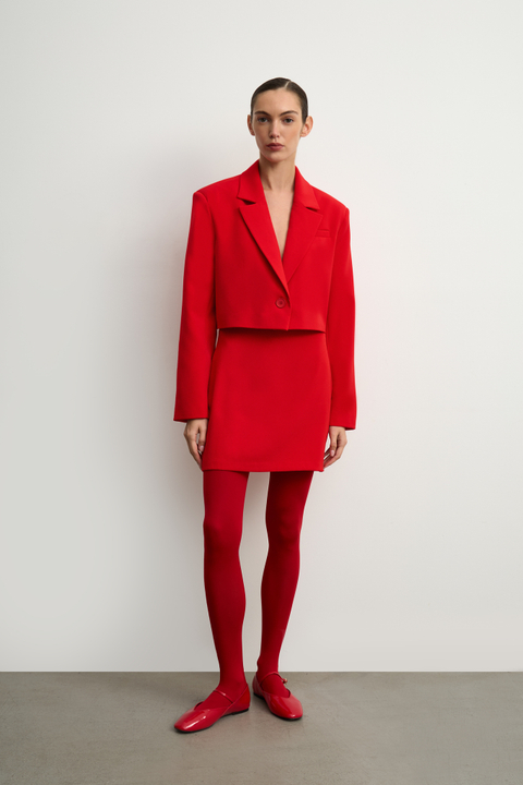 Юбка мини из костюмной ткани