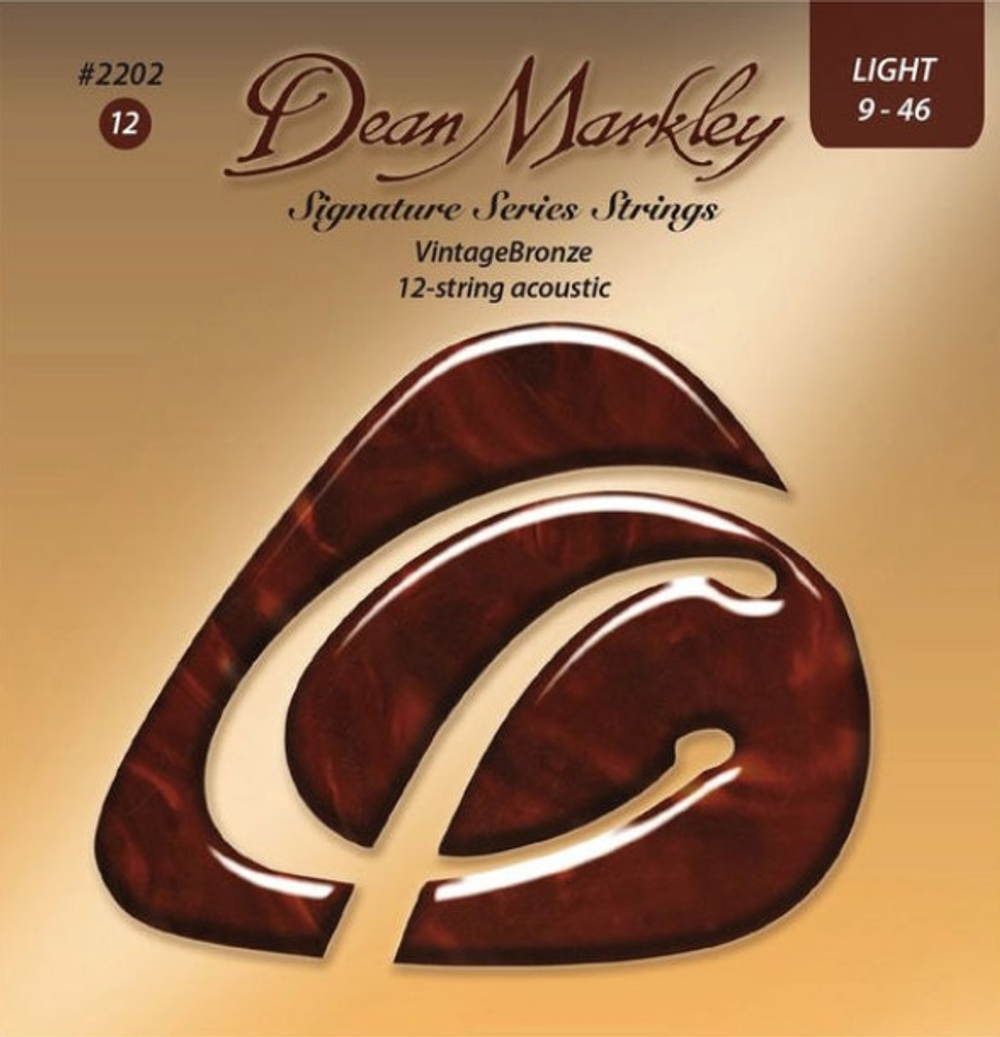 Dean Markley DM2202 Vintage Bronze Комплект струн для 12-струнной акустической гитары, бронза 85/15, 9-46.