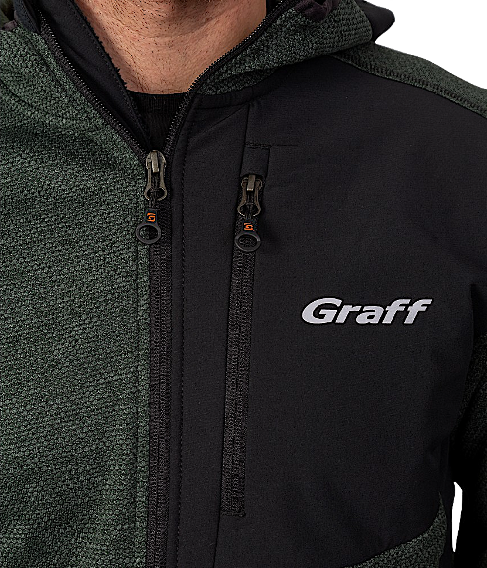 Кофта флисовый Graff 233-P-BL с вставками Олива -