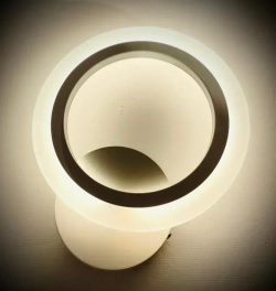 Бра, настенный светодиодный светильник белый, круглый 8449/1 WH, 14Вт 3кв.м. 1601