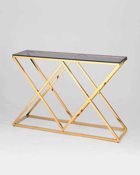 Консоль ИНСИГНИЯ 115*30 золото стекло smoke