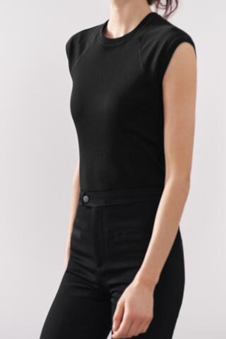 ZARA ФУТБОЛКА ИЗ ХЛОПКА С ЭФФЕКТОМ ПОТЕРТОСТИ,  ЧЕРНЫЙ