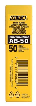 OLFA 9 мм, 50 шт, в боксе, сегментированные лезвия (OL-AB-50)