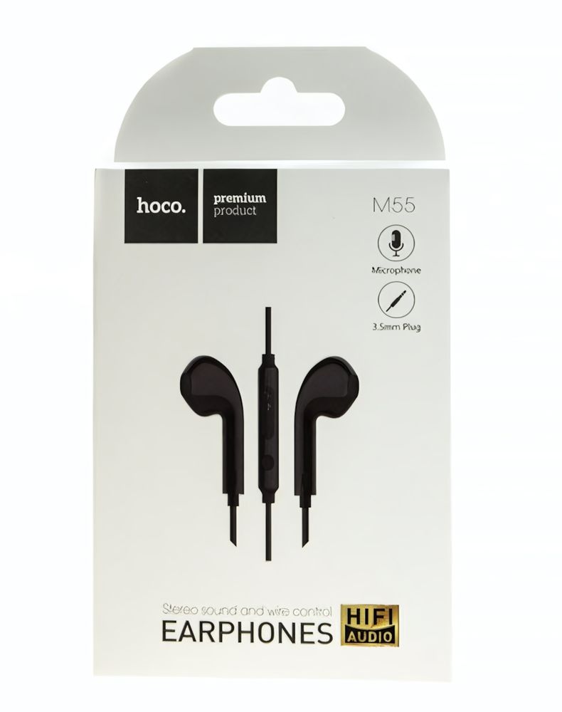 Гарнитура HOCO M55, вкладыши, разъем Jack, кабель 1.2 м Black