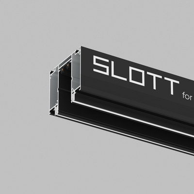 TR2014-BK Профиль-трек SLOTT for DENKIRS SMART, для натяжных потолков, 2 м, алюминий, черный