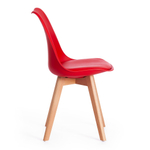 Стул TULIP (mod. 73) / 1 шт. в упаковке дерево/пластик/ПУ, 48.5*52.5*83cм, красный
