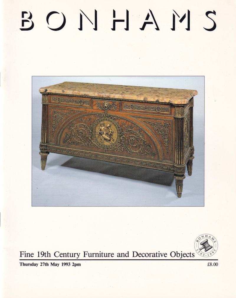 Каталог аукциона Bonhams, Лондон, Мебель и предметы роскоши XIX века от 27 мая 1993 года