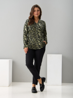 Блузка БЛ-22/зеленый-леопард