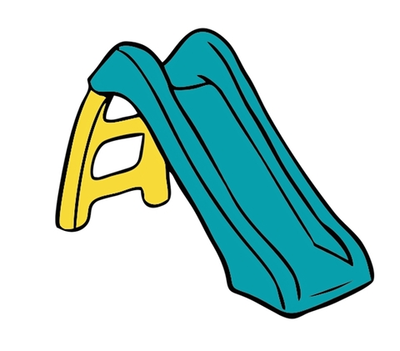 Горка детская 70 см, бирюза/желтый