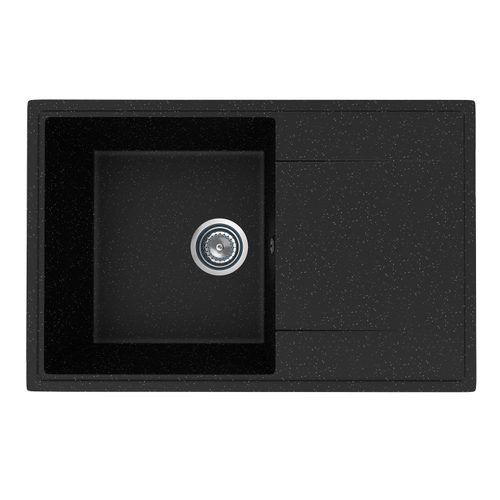 Мойкa ML-GMU07 УЛЬТРА с крылом, черный камень, 735*475 мм (глуб. чаши 175)