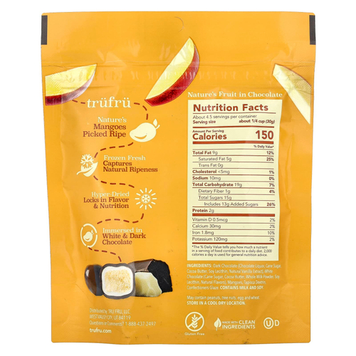 Tru Fru, Nature's Mango, темный шоколад, 128 г (4,5 унции)