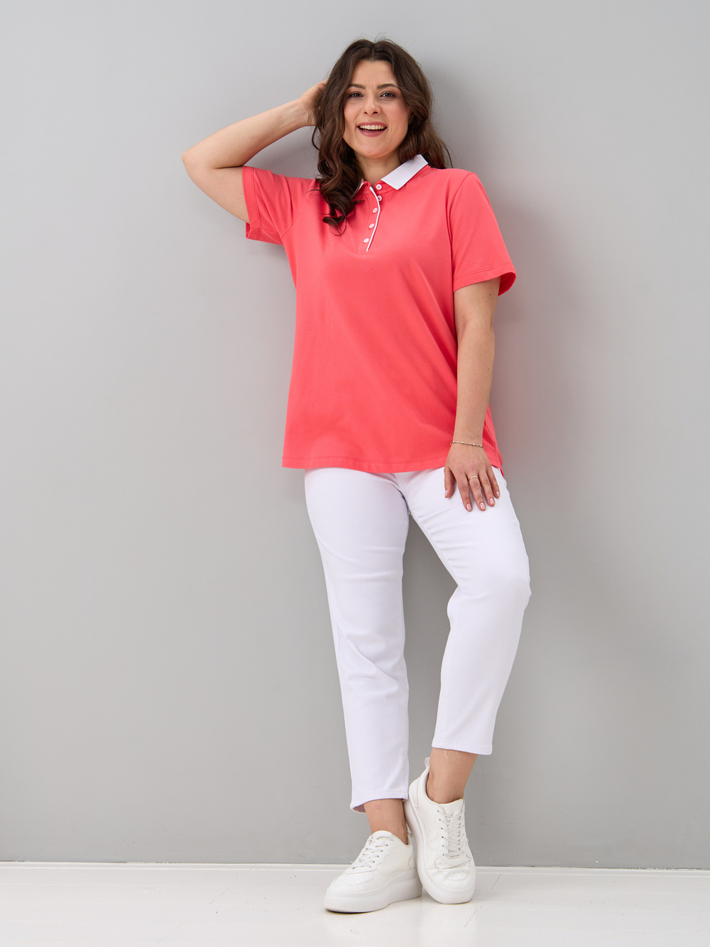 Блузка БЛк-143/пике-коралл