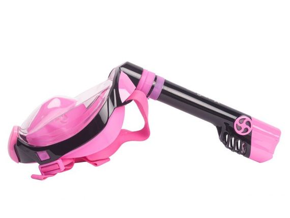 Маска детская полнолицевая Sargan Галактика премиум черная/розовая