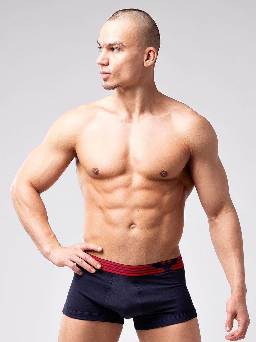 Мужские укороченные боксеры из мягкого хлопкового трикотажа (Размер: XL) (Цвет: серый)