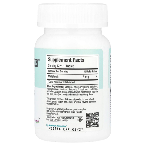 Maxi Health, Mel-O-Chew ™, натуральные ягоды, 3 мг, 100 жевательных таблеток