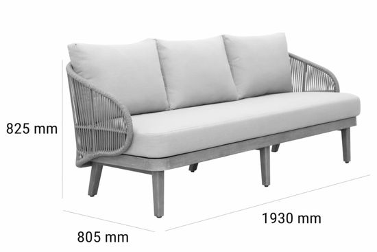 Диван плетеный трехместный Mali цвет натуральный