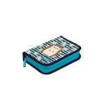 Пенал 1 отделение, 200*140*40 Först "Blue hedgehog", дополнительная откидная секция, полиэстер