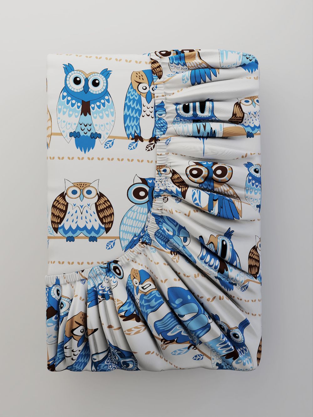 Простынь на резинке Сказка "Совушки" 140х200 см