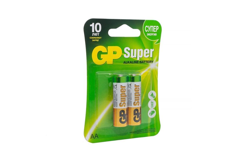 Батарейка щелочная GP LR03 (AAA) Super Alkaline 1.5В бл/2