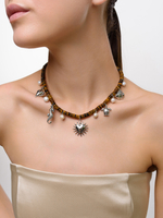 Колье "Mix marine animals" с тигровым глазом Silver