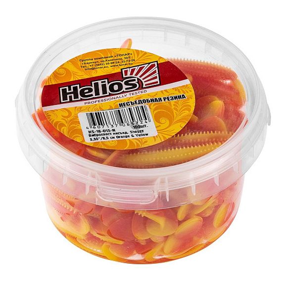 Виброхвост несъедоб. Shaggy 3,35&#39;/8,5 см Orange &amp; Yellow 100шт. (HS-16-015-N) Helios