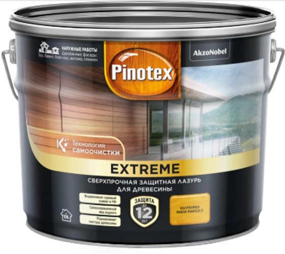 Лазурь с эффектом самоочистки для защиты древесины до 12 лет Pinotex (Пинотекс) Extreme тиковое дерево 0,9л